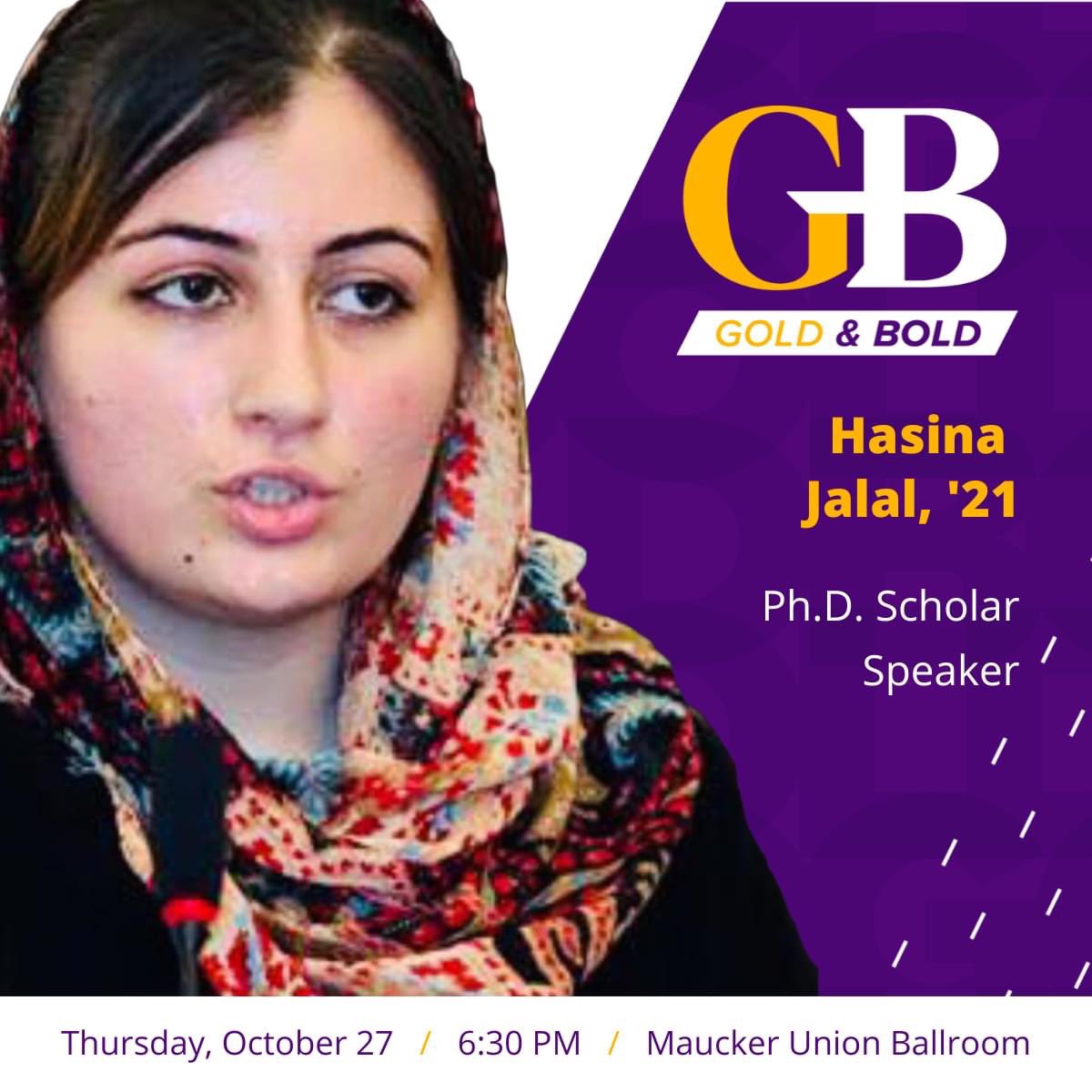 CatsUNI's tweet photo. Meet Hasina Jalal '21, PhD scholar, activist and our second GOLD &amp; Bold honoree. 

Register now to hear Hasina's Panther success story. 

https://t.co/rdrZVZtbSl https://t.co/MNfTNkQqi9