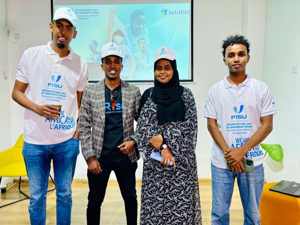 yahyesefle's tweet photo. Very glad to participate today International day of university sports organized by  @SUSFSomalia which is held at @iRiseHub

Thanks to my director @wehlie_ahmed, @FISU Amb to somalia who have shared us important info about health campus and university sport info.

#LetsIDUS2022 https://t.co/TBUbpxDqZT