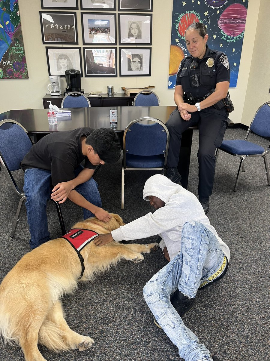 Over the moon with today's visitor 🐕 💛 <a href="/ChapCares/">Chaparral HS</a>