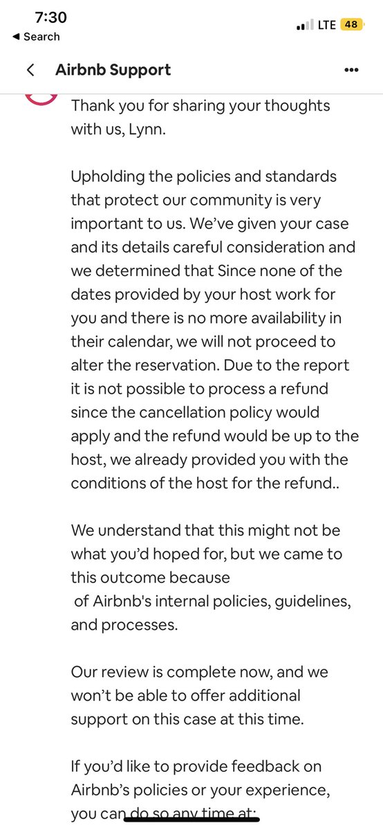 BowserLynn's tweet photo. @Airbnb gave us options of rescheduling mid week with a few weeks which obviously can’t work because well life, or nothing at all. Travel to Charleston in a Hurricane you will be fine. @stayduvet clearly cares 🙄 #stayaway #Hurricane_Ian #badbusiness #airbnbguest #airbnbhost https://t.co/WvU4mlOY93