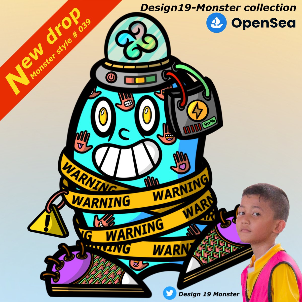 🌈My name is Design, I'm 10 and this is my new monster,brain error. 🤪🙃

🧿Collection" Design19-Monster Collection "

⚡️Monster style # 039

🪐Price : 0.02 Eth

opensea.io/collection/des…

#NFTKids #NFTCommunity #NFTTHAILAND #NFTs #NFTJPN #nftart