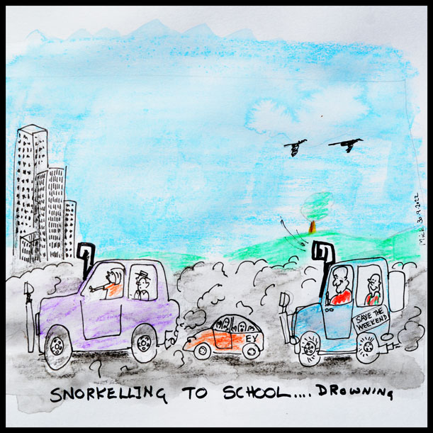 beagle16's tweet image. Snorkelling to School ...Drowning #savetheweekend #suv #4WD #auspol #satire #FossilFuels #petrolPrice  #Friday