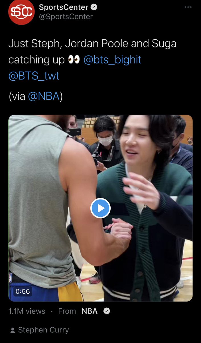 SushiBao's tweet photo. I’m screaming crying🤣 I love us💜

#BTSARMY #SUGAatNBAJapan #DubNation #stephcurry https://t.co/9LIT2uDrCA