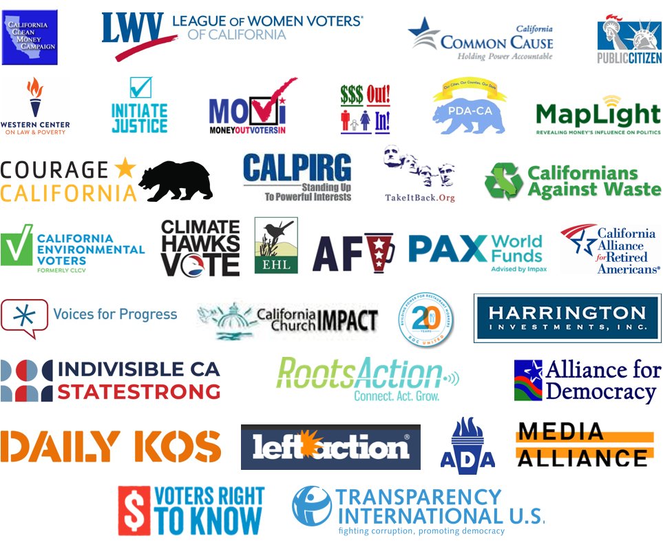 CACleanMoney's tweet photo. A broad coalition of public interest orgs is asking @CAgovernor @GavinNewsom to sign #AB1416 #Ballot #DISCLOSEAct by @SantiagoAD53 &amp; @HenrySternCA w/@CACleanMoney to ensure EVERY voter knows who supports &amp; opposes ballot measures when they vote. Please sign it, Governor Newsom! https://t.co/8UQ0NsRW66