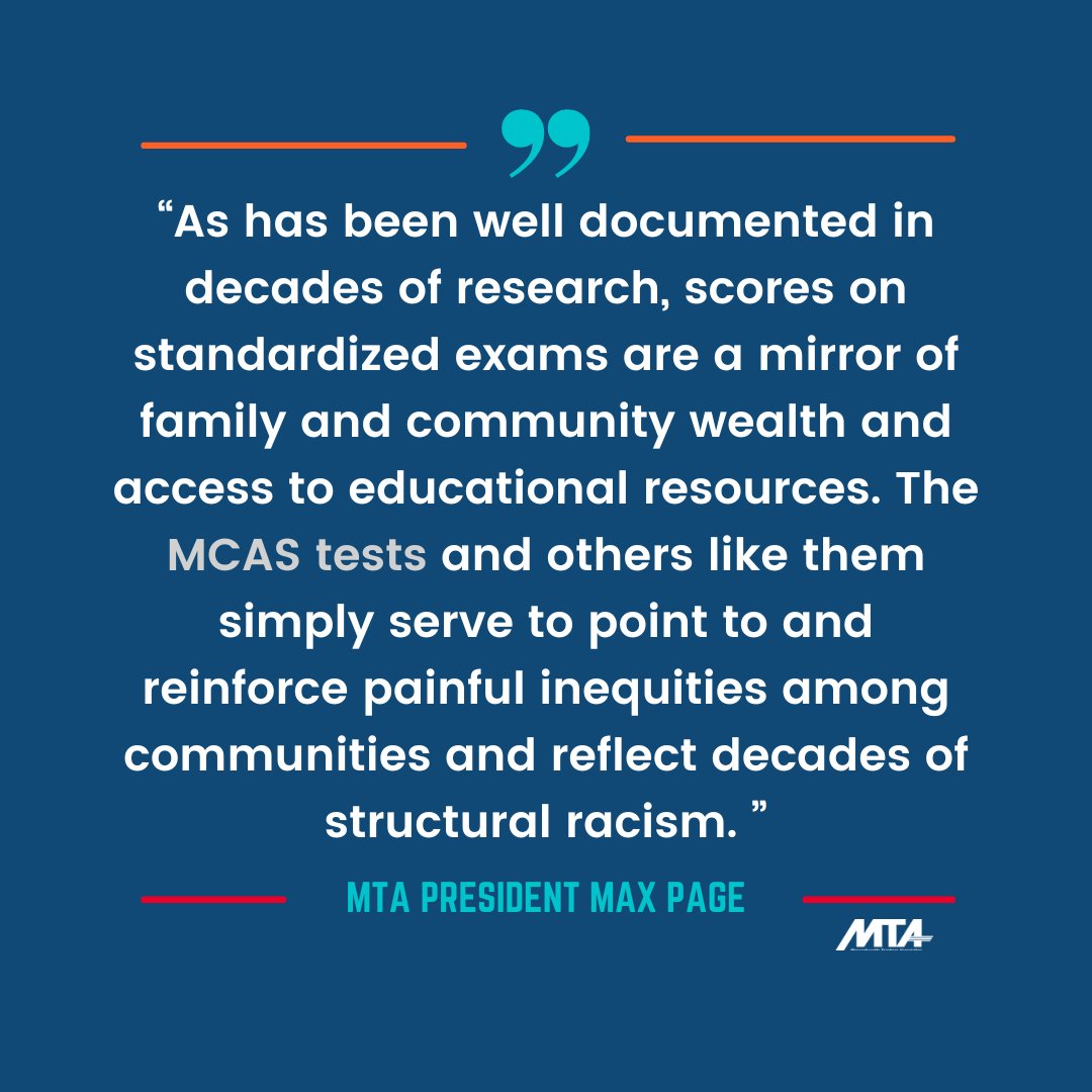 massteacher's tweet image. MTA President Max Page&apos;s response to the MCAS results released today. masstea.ch/3UTDx8n. #maedu #cancelMCAS #lesstesting