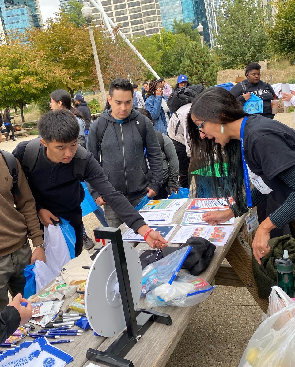 AurelioOnCampus's tweet photo. Welcome to the #NLUClassof2026! @NationalLouisU caps of #NLUWelcomeWeek with ##NLUEagleFest in @MaggieDaleyPark, just one example of how @Chicago serves as our extended campus! https://t.co/csAfzqNuAe