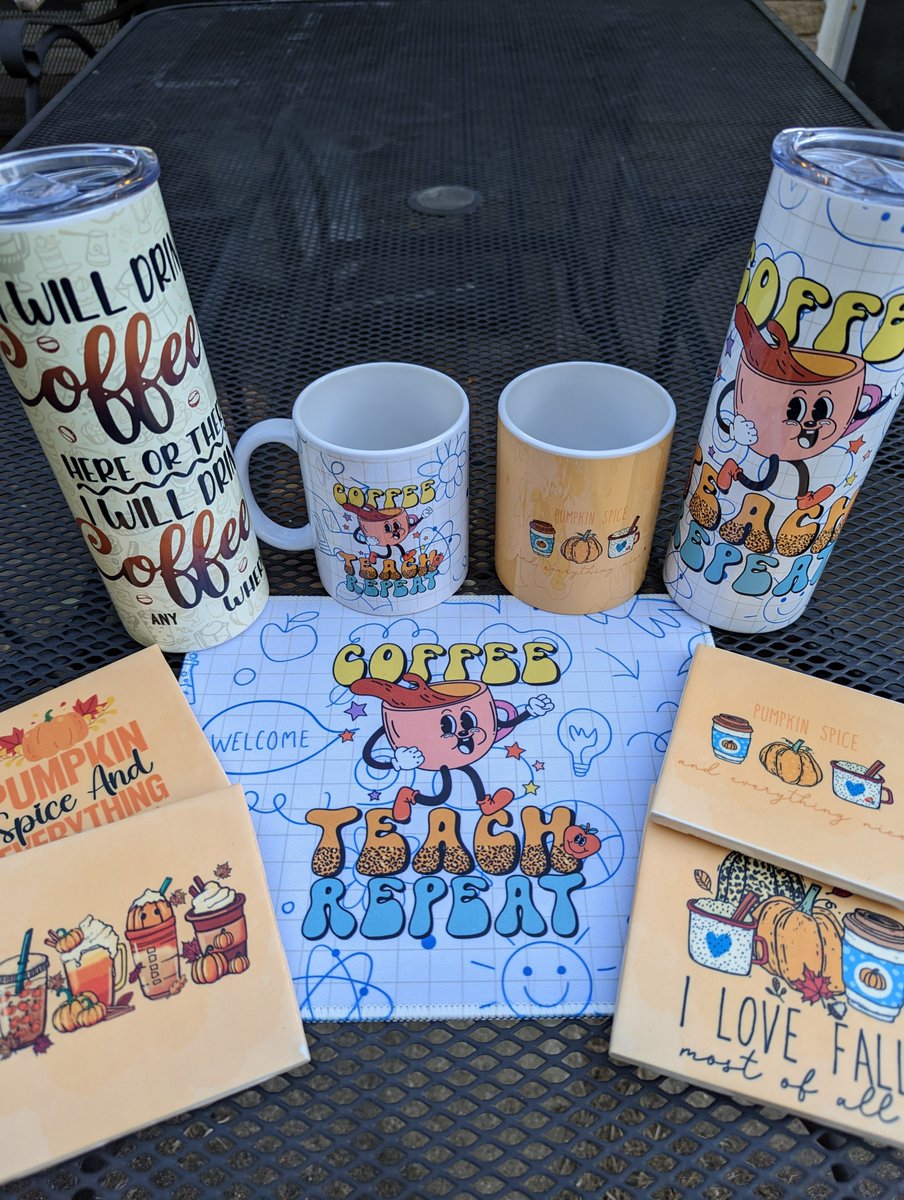 WadingHawk's tweet photo. Happy National Coffee Day!! We wanted to show off a few of our coffee themed items. Plus, one of our furry friends decided that she needed to be involved in the photo taking too!

#SmallBusiness #shopsmall #shopsmallbusiness #Coffee #NationalCoffeeDay #sublimation https://t.co/dnoK4AWx1i