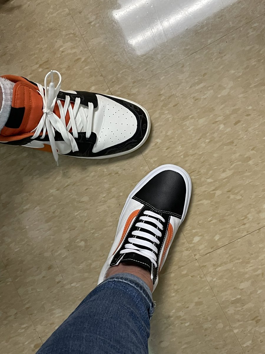 fhsnaylor's tweet photo. When you’re twinning with one of your students. #WhoDey #WhiteOut #iteachmath #FairfieldPride https://t.co/zrowT4SmGf