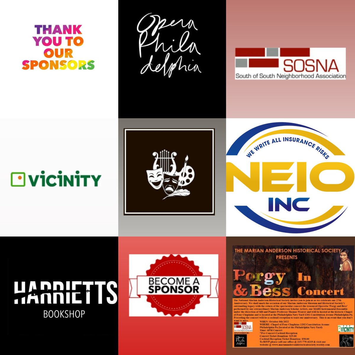 NationalMAHSMus's tweet photo. We sincerely Thank our Sponsors for our 27th Anniversary event of Porgy and Bess In Concert. Thank You for helping to keep the historic legacy of the Marian Anderson Museum alive. Get your Tickets  visit our website https://t.co/V3NmAaJoNi
@harriettsbooks @OperaPhila @PhillySOSNA https://t.co/77Hai6Vwgp