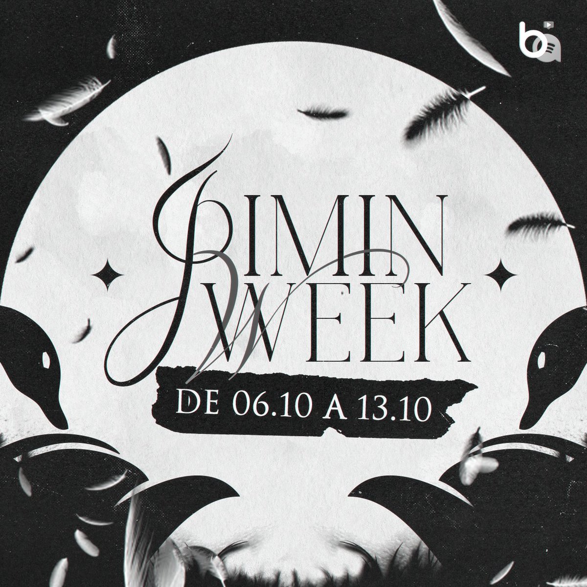 𝐉𝐈𝐌𝐈𝐍𝐖𝐄𝐄𝐊 | 06 a 13 de outubro

Uma semana inteira dedicada a playlists com foco em subir os solos de Park Jimin no Spotify Charts Brasil

Divulguem:
🔁 15K RTs
💟 15K likes

Marquem presença! Detalhes na thread ↓