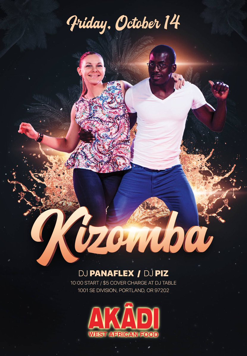 Starting October 14, #Kizomba Night in Portland is two Fridays a month! djpanaflex.com/events/kizomba…