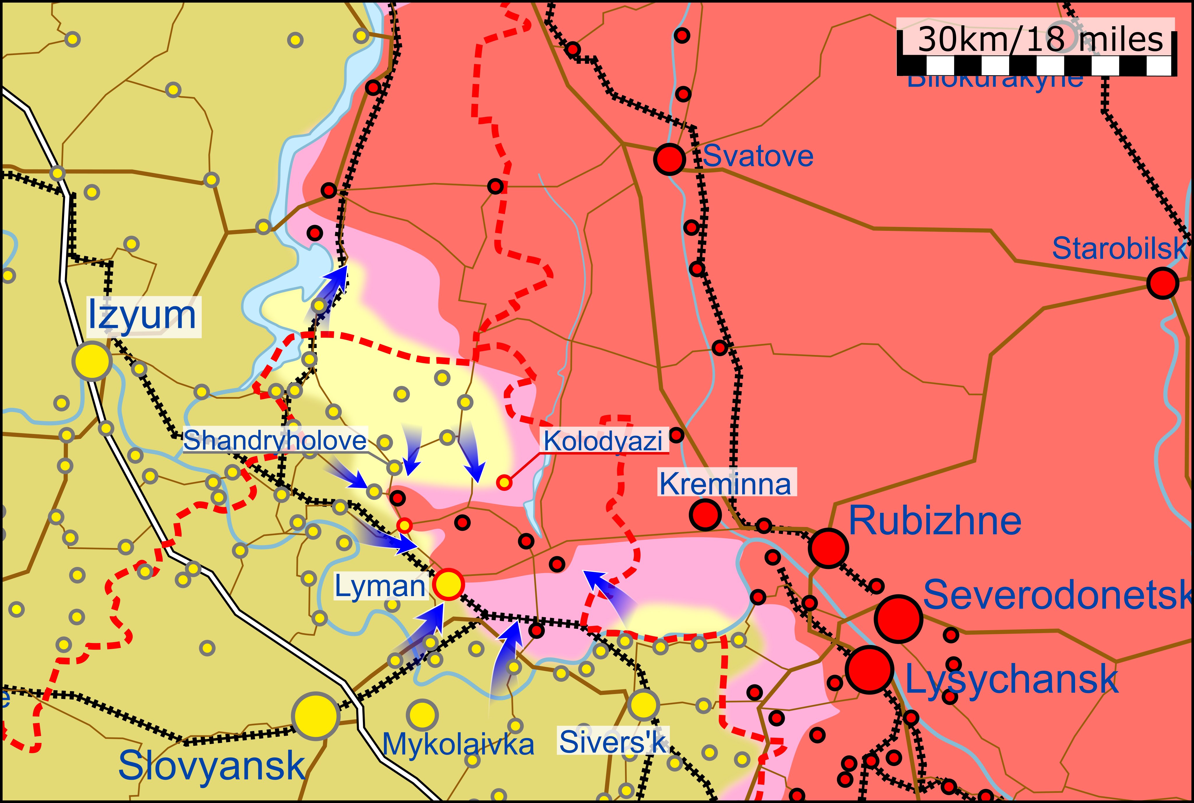 Карта боевых действий на Украине 