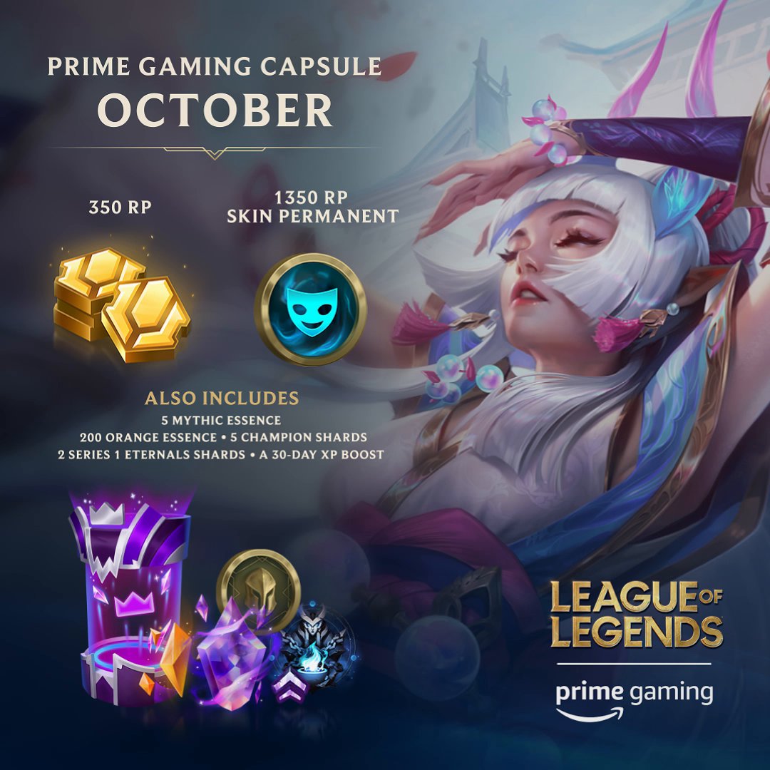 Next Prime Gaming Capsule will be available November 30th 17:00 UTC :  r/leagueoflegends