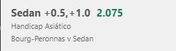 OlimpoBetting's tweet photo. 🏛 #OlimpoBetting
📆 #30Set
🇫🇷 Bourg-Peronnas – Sedan (14:30)
📝 Sedan +0.75 H.A
📚 2.075 - Bet365
💵 1.5% https://t.co/bFbr7HYR0e