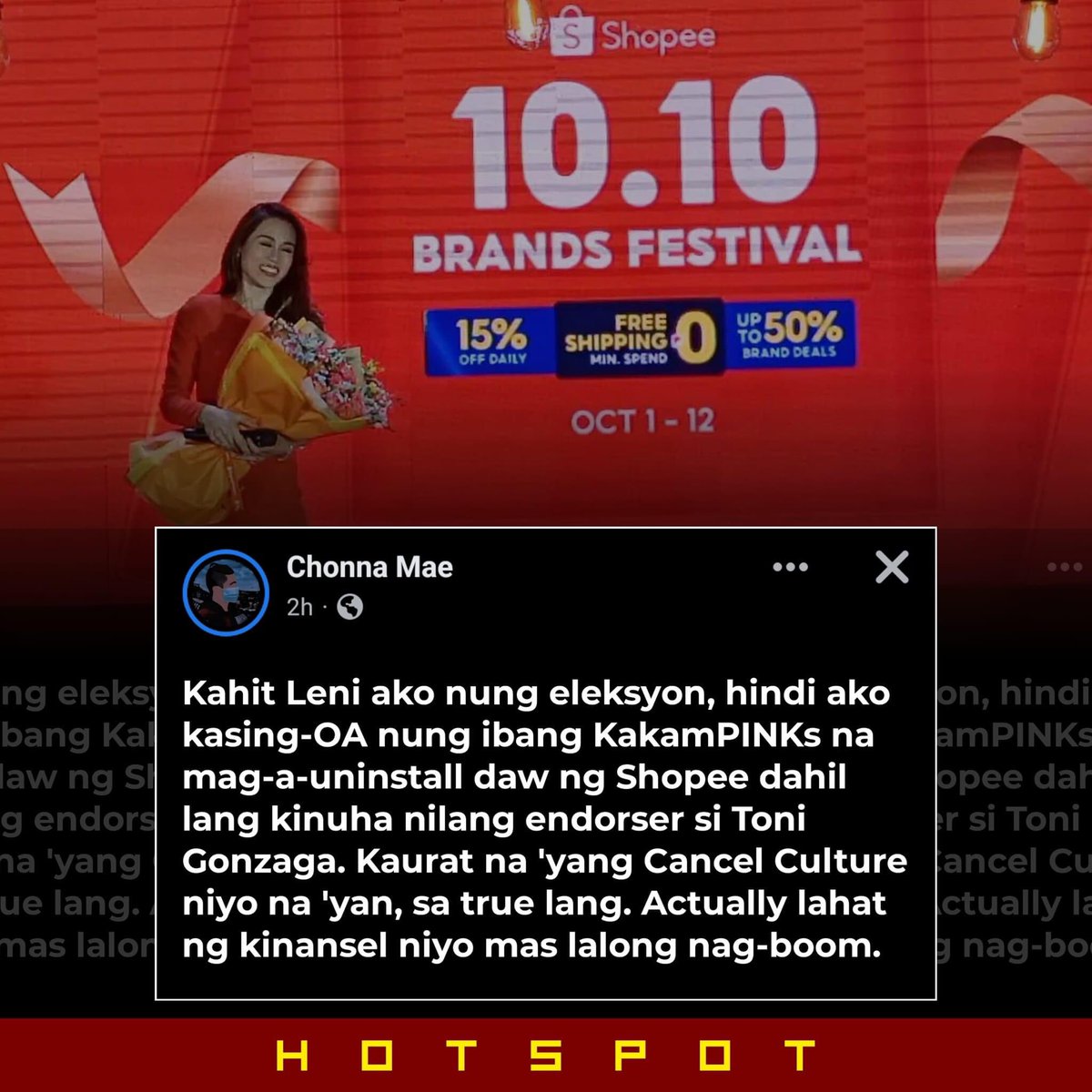 eWings747's tweet photo. NETIZEN: “Kinansel si BBM, NANALO”

“Kinansel ang MIM, naging box office”

Kinansel si Toni G, ayan sunud-sunod pa din ang projects and endorsements.

Ano sa tingin ninyo, kakabahan ba si Shopee?”

#BoycottPaMore #CancelPaMore https://t.co/XHJ5O4gRpK