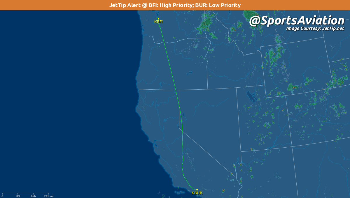 SportsAviation's tweet photo. 🏈 Washington Huskies (@UW_Football) #PurpleReign
🆚 UCLA Bruins #GoBruins #WASHvsUCLA
✈️ N487AS | ASA9680 | B739
🛫 BFI - 1:27 pm PT
🛬 BUR - 3:23 pm PT
📡 Tracking: https://t.co/kGbMSQEpkB https://t.co/jSTdguczEE