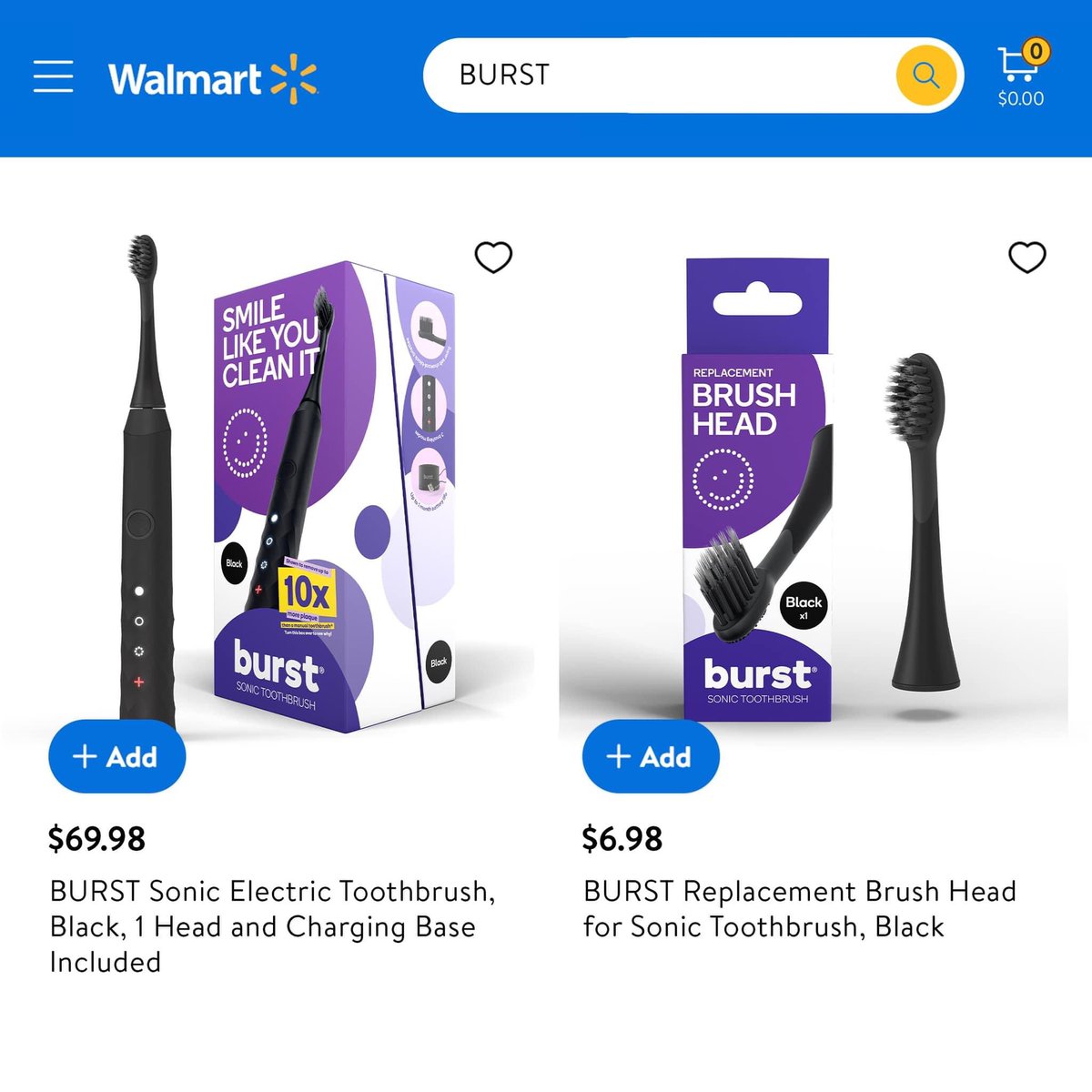 carolplucinsky's tweet photo. Walmart & BURST? A match made in oral care heaven. It's official: BURST is now on https://t.co/qZtB2lEoi6.
#BURSTambassador #walmart https://t.co/xGyazdCdVt