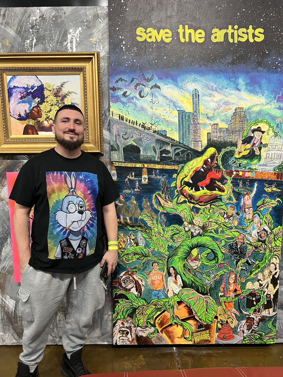 EtherBunnyNFT's tweet image. @ NFT Gallery in ATX supporting @saveartists143