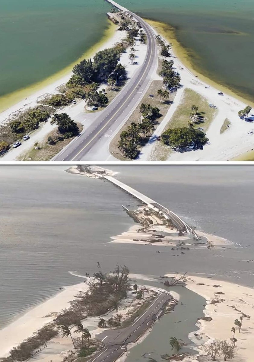 1wingedangel78's tweet photo. Sanibel Island Florida... Before and After #SanibelCauseway #SanibelIsland #sanibel #Ian #Trending #hurricaneian https://t.co/UDkiEOQg5L