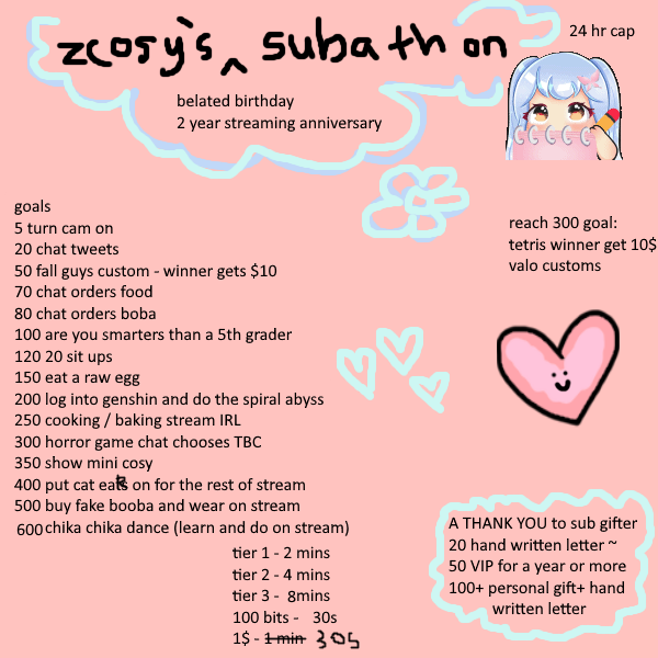 zzcosy's tweet photo. come hang out with me today !! doing a belated bday/2 year streaming anniversary subathon (capped at 24hours) https://t.co/AEtVSPIt4q