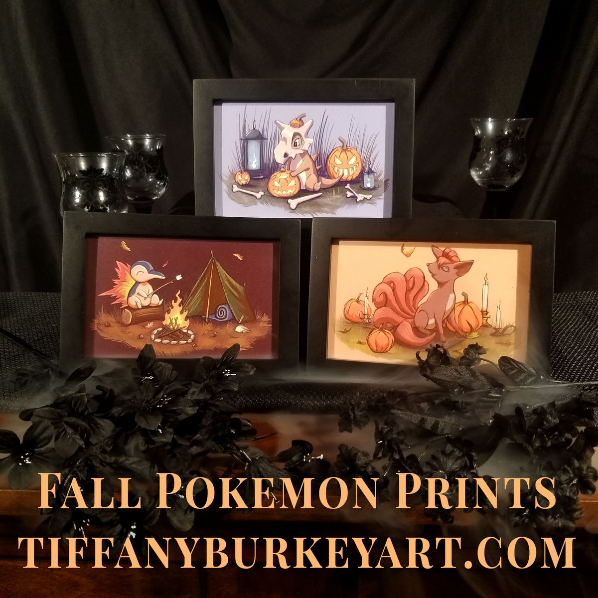 TKB_Art's tweet photo. We're almost in October, which means it's time for some new fall decor! I'm super excited about these little prints - great for your desk or mantle! #pokemonfanart #Halloween2022 https://t.co/63T5xB1NXE