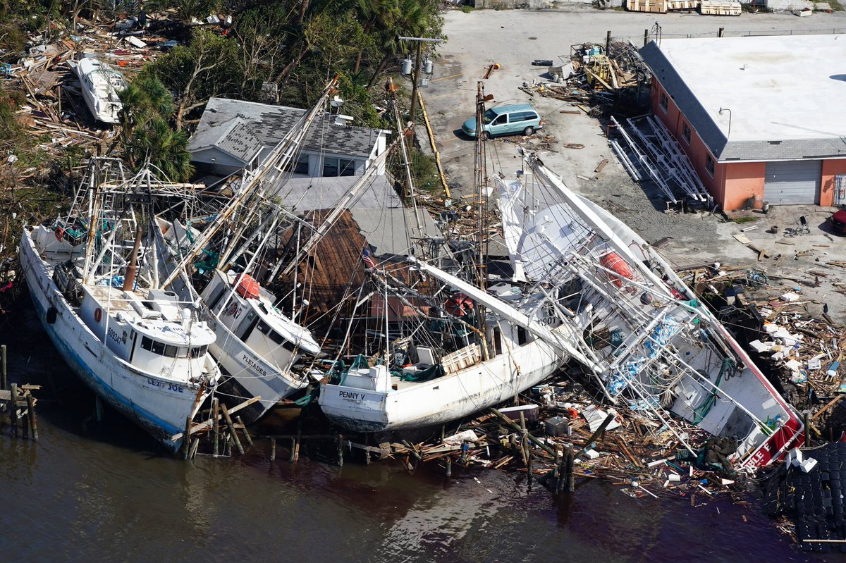 CBSNews's tweet photo. The destruction that Hurricane Ian caused when it hit Sanibel Island was catastrophic, with damage so severe that the island has been cut off from Florida's mainland. https://t.co/t5LGDEpZO0 https://t.co/UzOzuC4lE1