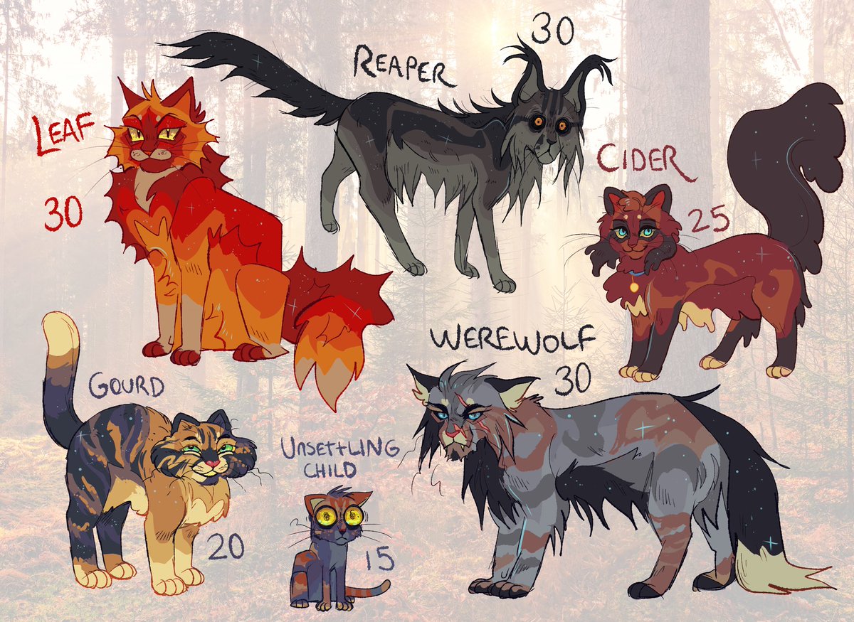 some quick fall adopts, all info is in the replies! 🍂