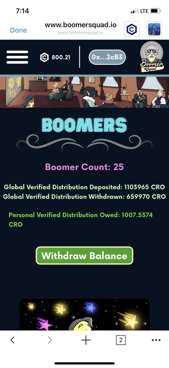 cryptonite1dad's tweet photo. It just keeps coming!! Love my Boomers! I think that’s about 2k cro since boom rooms started! @BoomerSquadNFT1 @cronosapp @EbisusBay @croseanft @tofuNFT https://t.co/nCXCFPSMLV