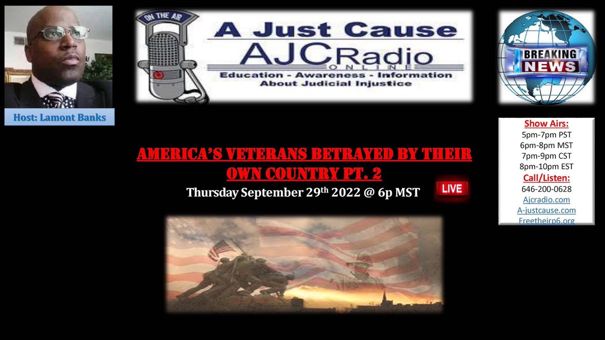 Tspoon15's tweet photo. Tune in to @AJCRadio right now as we continue the conversation on the abuse veterans go through in the country they served! #VeteransLivesMatter #VeteransDeserveBetter #Veterans #PodcastAndChill 

https://t.co/eqlHo4tkdh https://t.co/XjTIdgYSQO