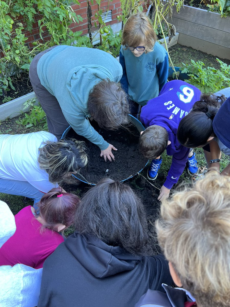 MrsPeterson3rd's tweet photo. We got to explore the Bates #garden today and learn a little bit about how and why we plant certain things there. We also got to harvest some vegetables and herbs that were ready! #3rdgrade #science @sps_bates @SalemSchoolsk12 https://t.co/jW9EqshCQG