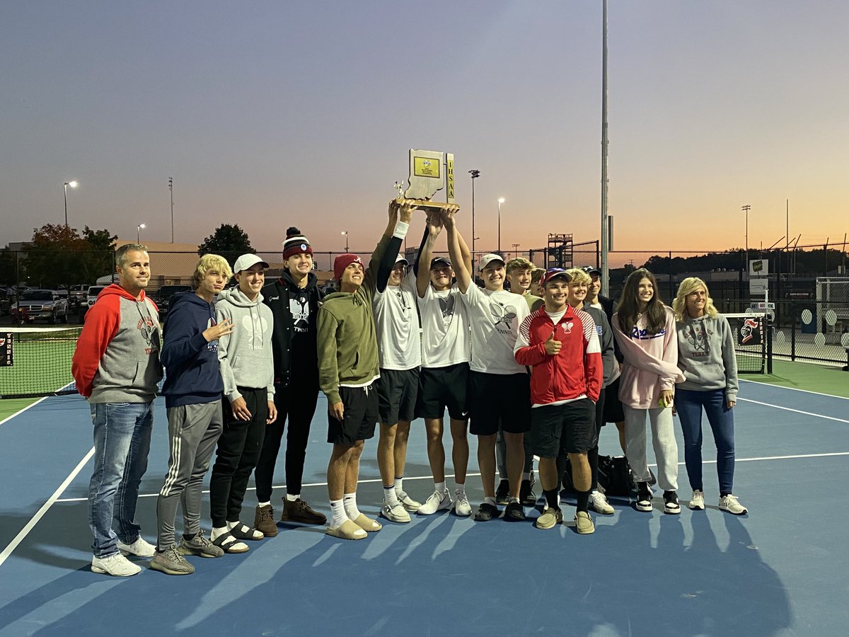 BaronAthletics's tweet photo. Baron Athletics 
Congratulations to the Baron Tennis team who defeated Fremont tonight 4-1 to win this year’s IHSAA Sectional Championship 
Great job Barons
#WeAreDeKalb https://t.co/ACtBv8J5PX