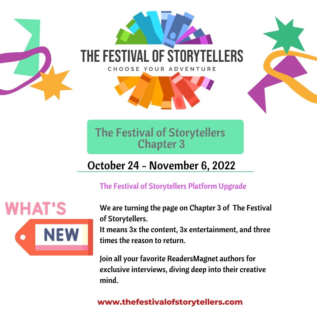 readersmagnet's tweet photo. The Festival of Storytellers brings the readers and aspiring authors to catch and interact in a lot of activities on this event.
Join us and stay tuned for more updates on our website: https://t.co/XEouPLFwAb
#TFOS3 #TFOS2022 #readersmagnet #thefestivalofstorytellers #readers https://t.co/cNzcs2looU