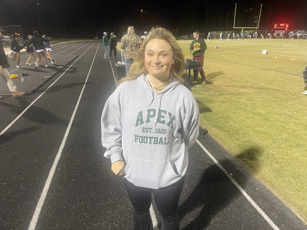Congratulations to Apex High School Sports Medicine Student Assistant, Stella Downing, on being selected to the “Shrine Bowl of the Carolinas” Sports Medicine student Aid staff. ⁦<a href="/apexcougarclub/">Apex Cougar Club</a>⁩ ⁦<a href="/ApexHighSchool/">Apex High School</a>⁩