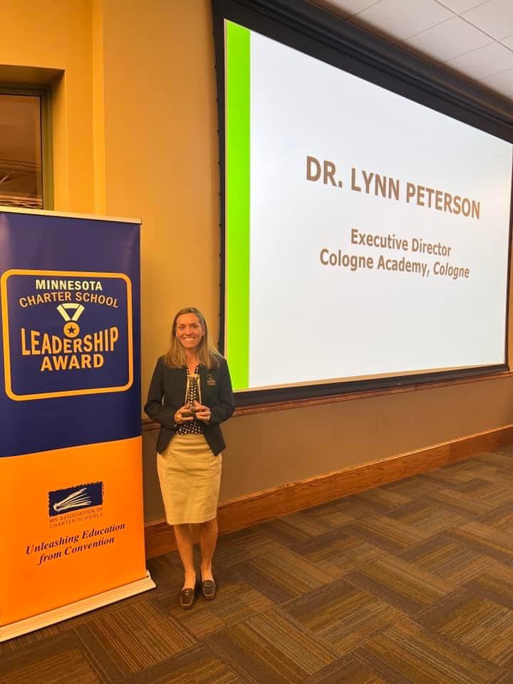 CologneAcademy's tweet photo. Congratulations to Dr. Lynn Peterson, our Executive Director, for being awarded the Minnesota Charter School Leadership Award tonight. We are so thankful for her dedicated leadership! https://t.co/KRFS0n1mbI
