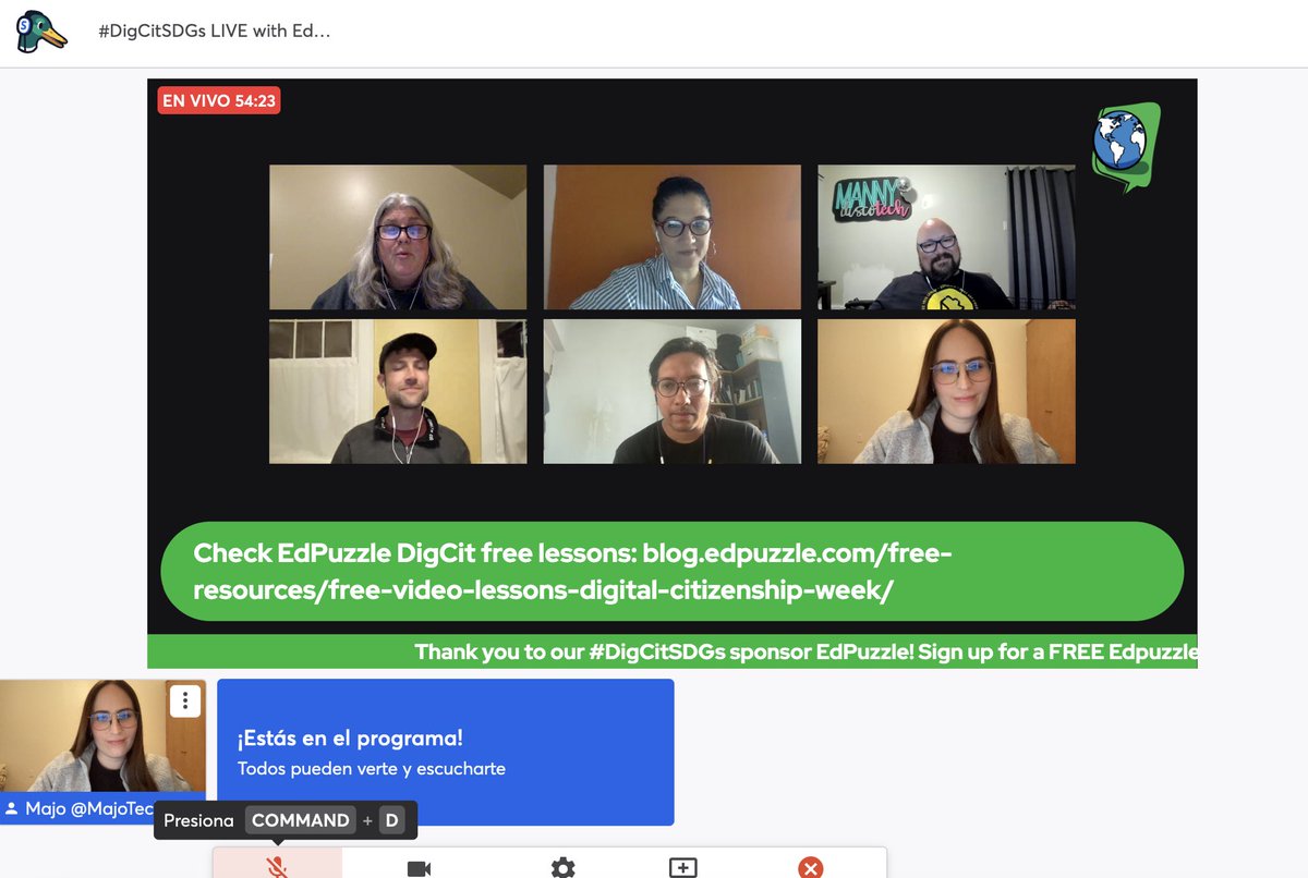 MajoTechMaker's tweet photo. Increíble experiencia con @digcitinstitute donde pudimos platicar de la importancia de la #CiudadaníaDigital, #ODS, @edpuzzle_es y los increíbles #EdpuzzleOriginals 💛🧩💫
.
.
.
#Edpuzzle #Edpuzzler #ComunidadEdpuzzle #digcitinstitute #DigCitweek #ciudadaníadigital #edtech https://t.co/Ka5FMp85Re