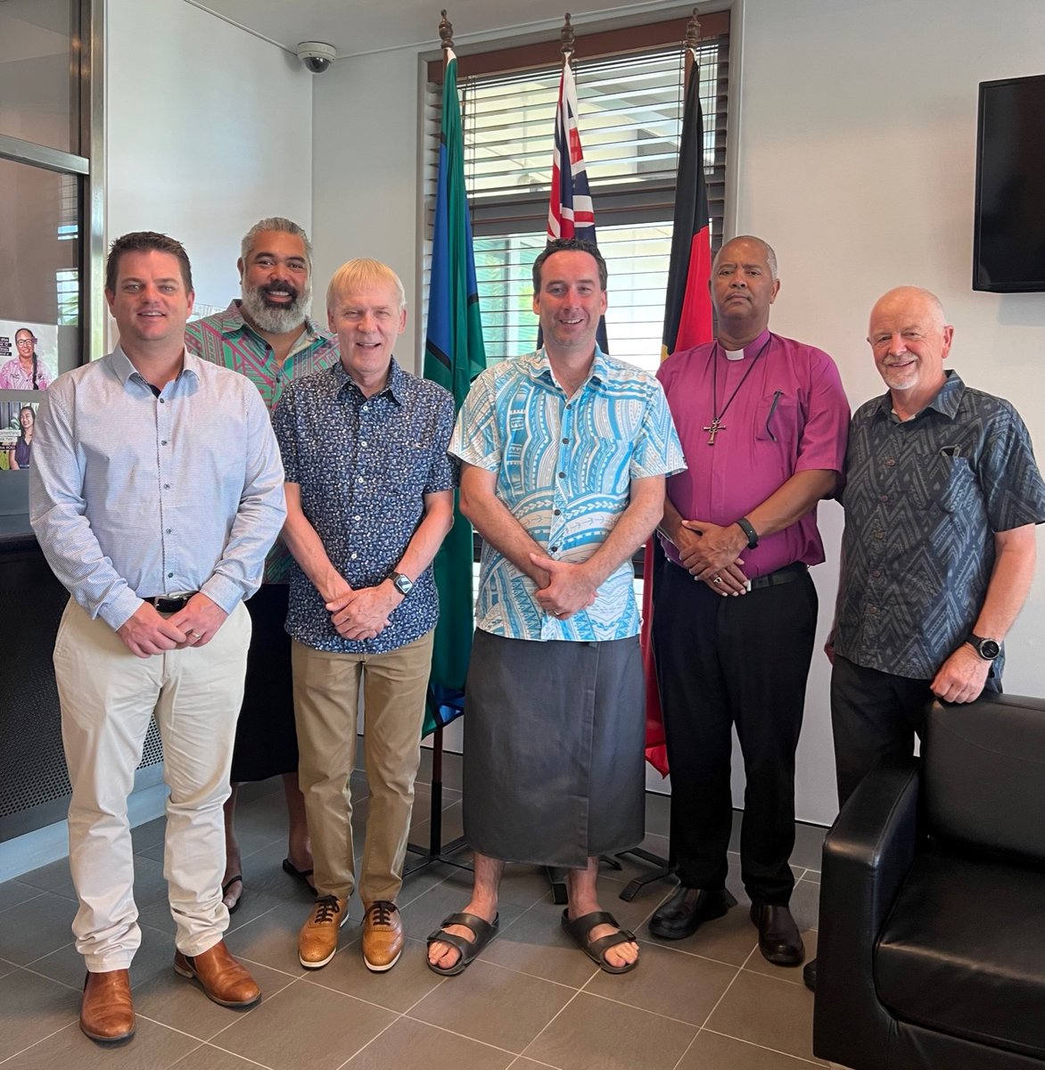 ASCschools's tweet photo. An ASC delegation to Samoa met with Australian Deputy High Commissioner to Samoa, Barry Patterson. The delegation is consolidating the ASC 's strong partnership with All Saints Anglican School in Apia and working to enhance networks in Samoa. https://t.co/WZrOA4rqEm