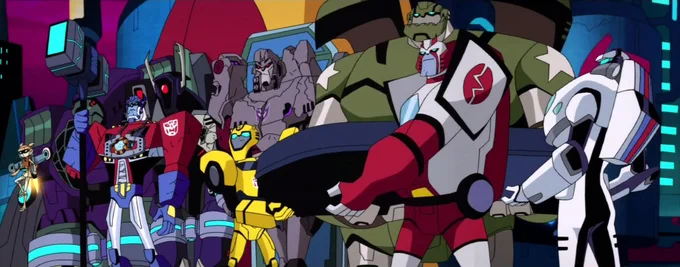 Transformers Animated was like the ROTTMNT of Transformers shows.A unique take on familiar characters with crazy cool art direction, lost way too soon with an amazing but rushed ending. 
