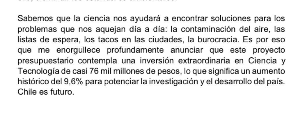El Presidente anuncia un aumento histórico de un 9,6% en ciencia y tecnología. Porque la ciencia, la tecnología, el conocimiento y la innovación son fundamentales para un país con un desarrollo integral, sustentable y con justicia social.  #Presupuesto2023
