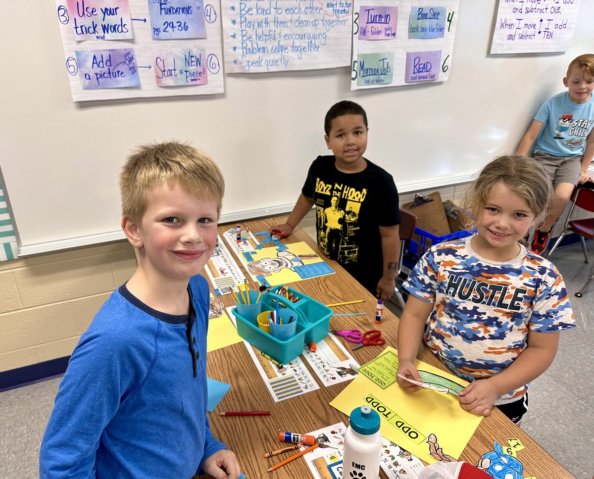 Working on even vs odd with the book and activity Even Steven and Odd Todd!