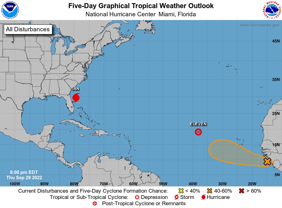 OfficialJoelF's tweet photo. NHC: A tropical depression could form next week in the orange shaded area 

For now, medium (40%) formation chances over the next 5 days https://t.co/UUU2ij0oj3