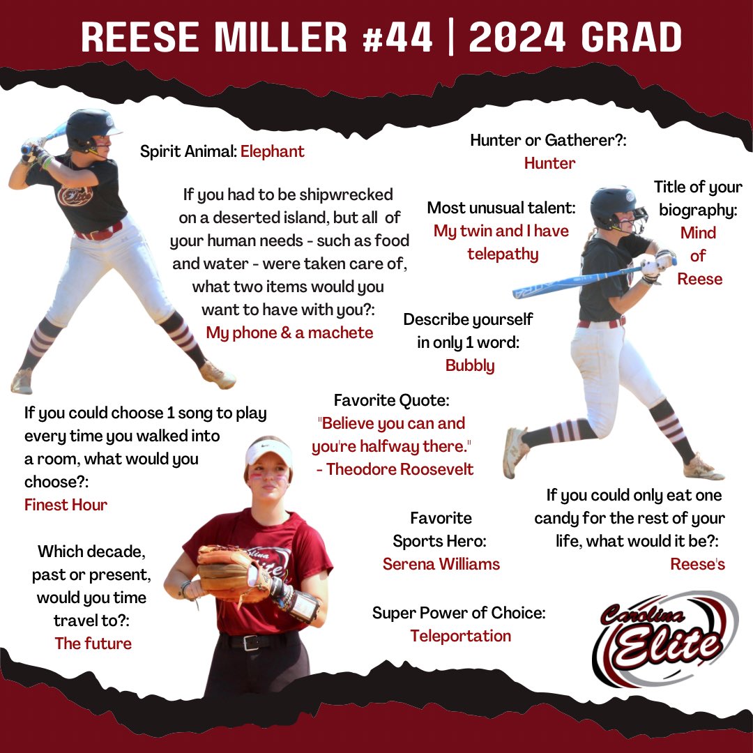 NCEliteEastern's tweet photo. Even if youโre memory isnโt as good as an elephantโs, you wonโt forget this bubbly bomb dropper. Meet @Reesemiller2024
#BeElite #anelephantneverforgets #betterthanpeanutbuttercups https://t.co/jMyzDL0k1z