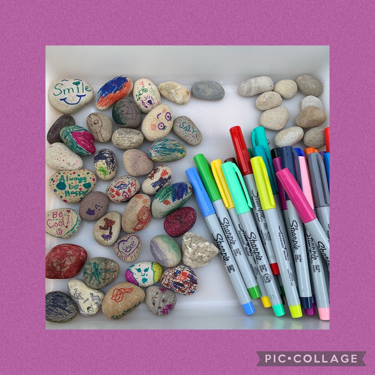 HolyFamilyRm214's tweet photo. Read “Scribble Stones”, get some rocks and markers from your thoughtful principal, meet up with your book buddies and this is what you get! https://t.co/jgaY2ceuMn
