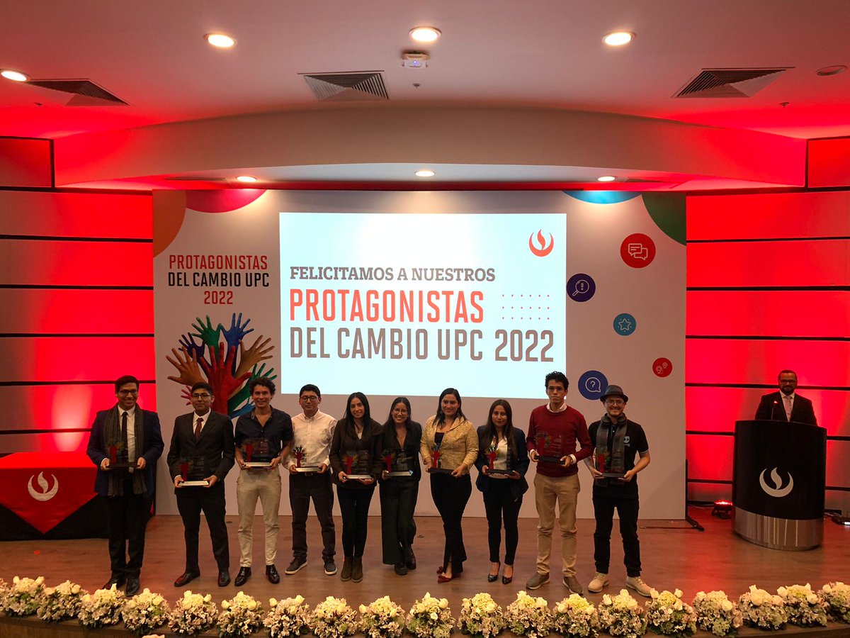 UPCedu's tweet photo. #PDC2022 | ¡Felicitamos a todos los ganadores de la 12da ceremonia de premiación de #ProtagonistasDelCambio! Ustedes son inspiración para que más jóvenes emprendan ideas novedosas a favor del país. 💪 🇵🇪 https://t.co/Ao0nqtQnEh