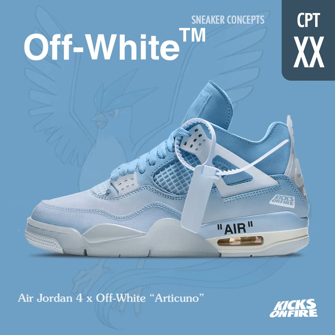 KicksOnFire on X: SNEAKER CONCEPTS: Air Jordan 4 x Off-White “Articuno” ❄️   / X