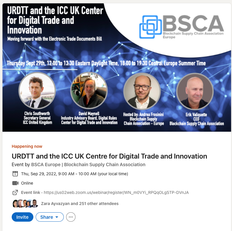 UtilityTheory's tweet photo. Great Webinar today! #URDTT
#paperlesstrade #fintech #innovation #digitalization #automation #crypto #with #Utility #XDC #CargoX #ESSDOCS #WaveBL #LiquidX #DCSA #TradeFlow #Contour #BIMCO #MonetaGo #TradeAssets #EDOXOnline #TradeLens
@FrosininiAndrea @chrisouthworth @BSCA_global https://t.co/tXXwYtIer0