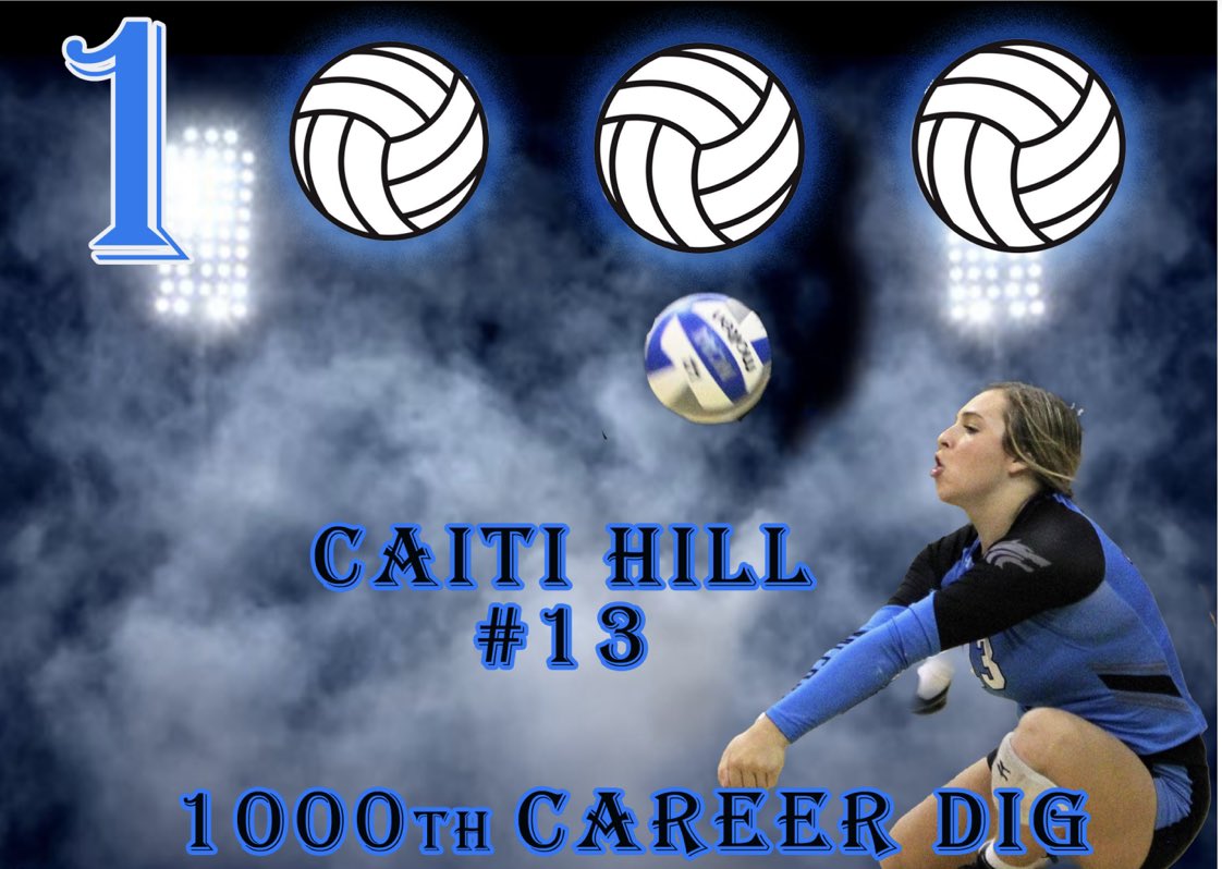 Congratulations to Caiti Hill who recorded her 1000th career dig tonight!!