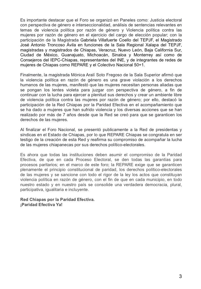 RedParidad_E's tweet photo. #REPARE exige que se fortalezca la #justicia para las mujeres en la que se aplique el principio de #igualdad y se garanticen sus derechos humanos, libres de toda violencia. https://t.co/UIVaZOujg7