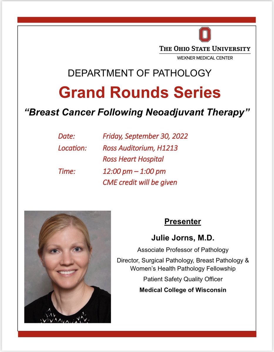 We are so excited for our in-person unknowns sessions and Grand Rounds seminar tomorrow by Dr. Julie Jorns! #PathTwitter #BreastPath