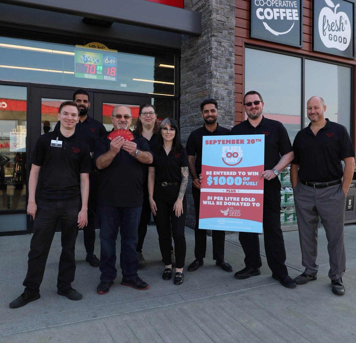 NCCoop_AB's tweet photo. And the grand total is…

$26,756.34! Thank you to all our members and customers for filling up on Fuel Good Day in support of The Mustard Seed Edmonton. 

We’d also like to give a huge shoutout to Ara, who won $1000 of free fuel by filling up on Fuel Good Day!

#FuelGoodDay2022 https://t.co/UzIkyIbUY5