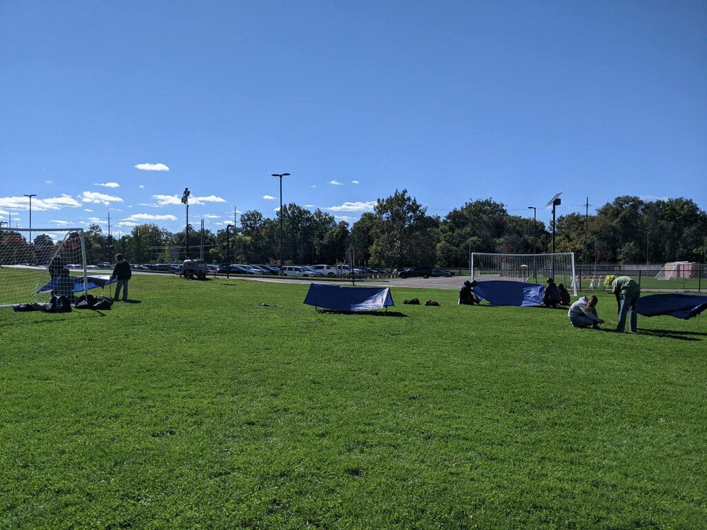 ICSDPEandHealth's tweet image. Ms. Norsen’s Outdoor Education class building shelters to prep for next week’s trip to Lime Hollow Nature Center with the Unified PE class #Unified